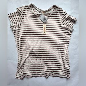 NWT Sundry Striped T Shirt size 3 L lightweight Crew Neck